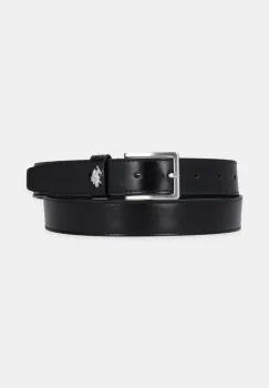 U.S. Polo Assn. curea de piele Dallas barbati, culoarea negru, WEUDX2638MAJ imagine
