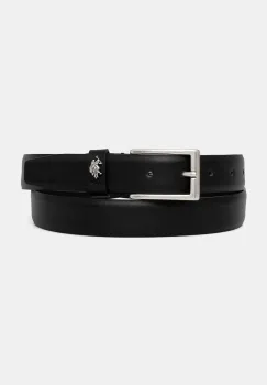 U.S. Polo Assn. curea de piele Hitchcock barbati, culoarea negru, AIUH32375MHN imagine