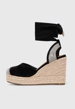 U.S. Polo Assn. espadrile STEFY femei, culoarea negru, toc pana, STEFY001W 4HT1 imagine