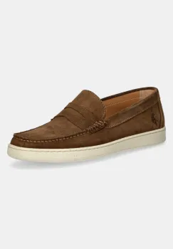 U.S. Polo Assn. mocasini din piele intoarsa MIGUEL002M/5S1 barbati, culoarea maro, MIGUEL imagine