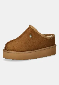 U.S. Polo Assn. papuci de casa VERA001 culoarea maro, VERA001W/EH1 imagine