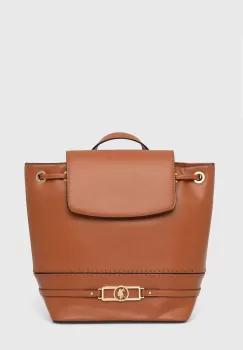 U.S. Polo Assn. rucsac femei, culoarea maro, mic, neted imagine