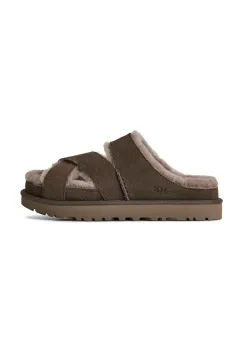 UGG papuci din piele W Greenport Cross Strap Slide imagine