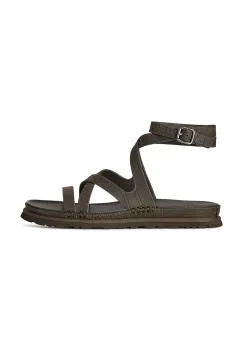 UGG sandale de piele W Goldengaze Embossed Ankle Wrap imagine