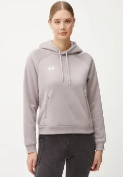 Under Armour bluza Armour Fleece Pro femei, culoarea violet, cu gluga, neted, 1386504 imagine