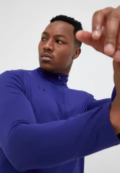 Under Armour bluza barbati, culoarea albastru marin, melanj imagine