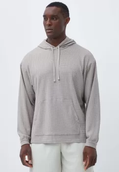 Under Armour bluza barbati, culoarea bej, cu gluga, neted imagine