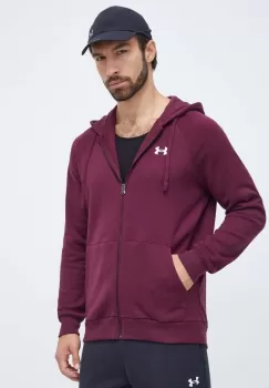 Under Armour bluza barbati, culoarea bordo, cu gluga, neted imagine