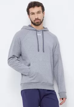 Under Armour bluza barbati, culoarea gri, cu gluga, neted imagine