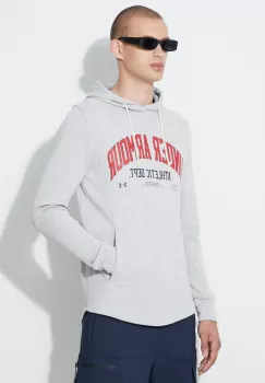 Under Armour bluza barbati, culoarea negru, cu gluga, cu imprimeu imagine