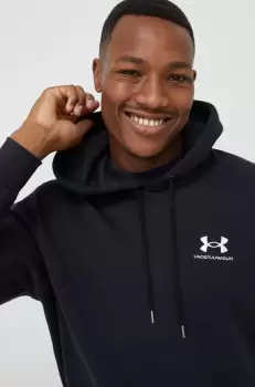 Under Armour bluza barbati, culoarea negru, cu gluga, cu imprimeu imagine
