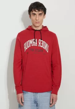 Under Armour bluza barbati, culoarea negru, cu gluga, cu imprimeu imagine