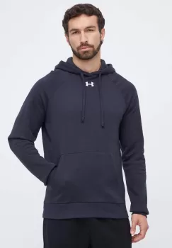 Under Armour bluza barbati, culoarea negru, cu gluga, neted imagine