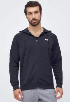Under Armour bluza barbati, culoarea negru, cu gluga, neted imagine