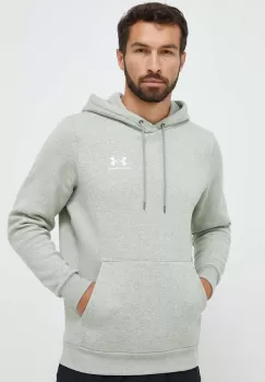 Under Armour bluza barbati, culoarea verde, cu gluga, cu imprimeu imagine