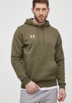 Under Armour bluza barbati, culoarea verde, cu gluga, cu imprimeu imagine