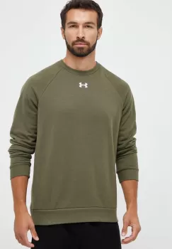 Under Armour bluza barbati, culoarea verde, neted imagine