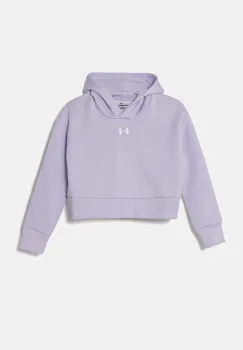 Under Armour bluza copii UA Rival Fleece Crop culoarea violet, cu gluga, melanj imagine