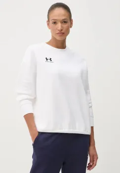 Under Armour bluza femei, culoarea alb, cu imprimeu imagine