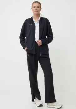Under Armour bluza femei, culoarea negru, cu gluga, neted imagine