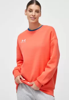 Under Armour bluza femei, culoarea portocaliu, cu imprimeu imagine