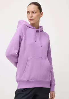 Under Armour bluza femei, culoarea violet, cu gluga, neted imagine