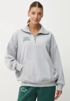 Under Armour bluza Icon HWT Terry femei, culoarea gri, cu imprimeu, 1386495 imagine