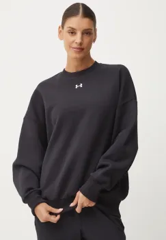 Under Armour bluza Rival Fleece femei, culoarea negru, neted, 1386463 imagine