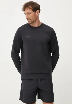 Under Armour bluza Unstoppable Fleece Crew barbati, culoarea negru, cu imprimeu, 1389351 imagine