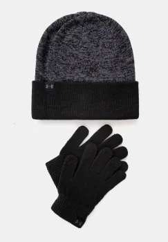 Under Armour caciula si manusi copii G Beanie culoarea negru, 1386642 imagine
