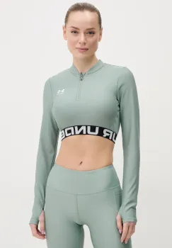 Under Armour hanorac de antrenament HotGear culoarea verde, cu imprimeu, 1388692 imagine