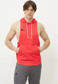 Under Armour hanorac de antrenament Project Rock culoarea roz, cu gluga, neted, 1389947 imagine
