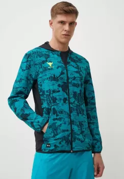 Under Armour hanorac de antrenament Project Rock culoarea verde, cu gluga, modelator imagine
