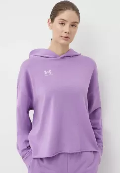 Under Armour hanorac de antrenament Rival culoarea violet, cu gluga, neted imagine