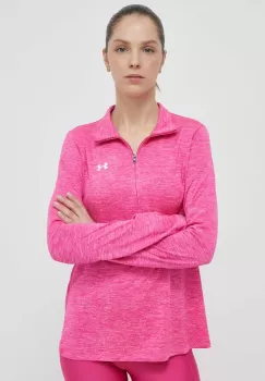 Under Armour hanorac de antrenament Tech 1 culoarea roz, modelator imagine