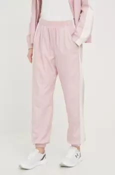 Under Armour pantaloni de antrenament femei, culoarea roz, neted imagine