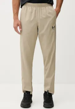 Under Armour pantaloni de trening culoarea bej, uni, 1390150 imagine