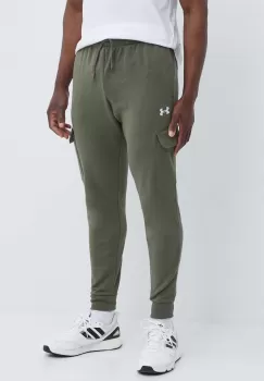 Under Armour pantaloni de trening culoarea verde, neted imagine