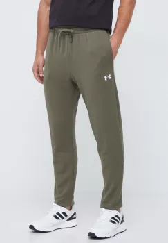 Under Armour pantaloni de trening culoarea verde, neted imagine