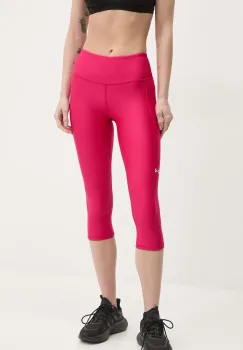 Under Armour pantaloni femei, culoarea bordo, neted imagine