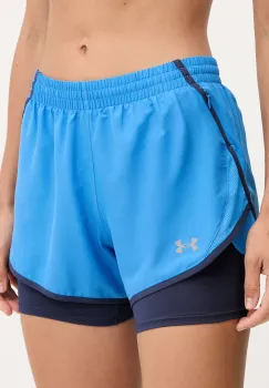 Under Armour pantaloni scurti de alergare Fly By culoarea bordo, uni, high waist imagine