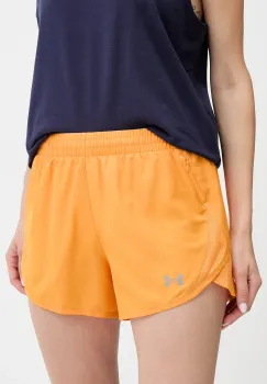 Under Armour pantaloni scurti de alergare Fly By culoarea negru, uni, high waist, 1382438 imagine