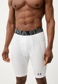Under Armour pantaloni scurti de antrenament culoarea alb imagine