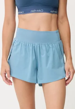 Under Armour pantaloni scurti de antrenament Flex culoarea roz, uni, high waist, 1376936 imagine