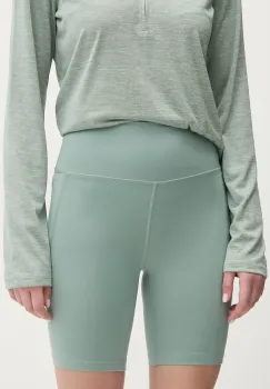 Under Armour pantaloni scurti de antrenament Meridian culoarea verde, neted, high waist, 1382521 imagine