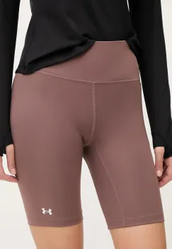 Under Armour pantaloni scurti de antrenament Motion culoarea roz, uni, medium waist, 1388646 imagine