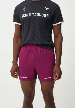 Under Armour pantaloni scurti de antrenament Project Rock culoarea violet imagine