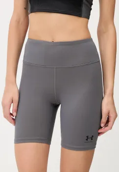 Under Armour pantaloni scurti de antrenament Rival culoarea negru, uni, high waist, 1386703 imagine