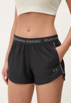 Under Armour pantaloni scurti de antrenament Tech Play culoarea negru, cu imprimeu, medium waist, 1389882 imagine