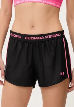Under Armour pantaloni scurti de antrenament Tech Play culoarea negru, cu imprimeu, medium waist, 1389882 imagine